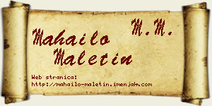 Mahailo Maletin vizit kartica